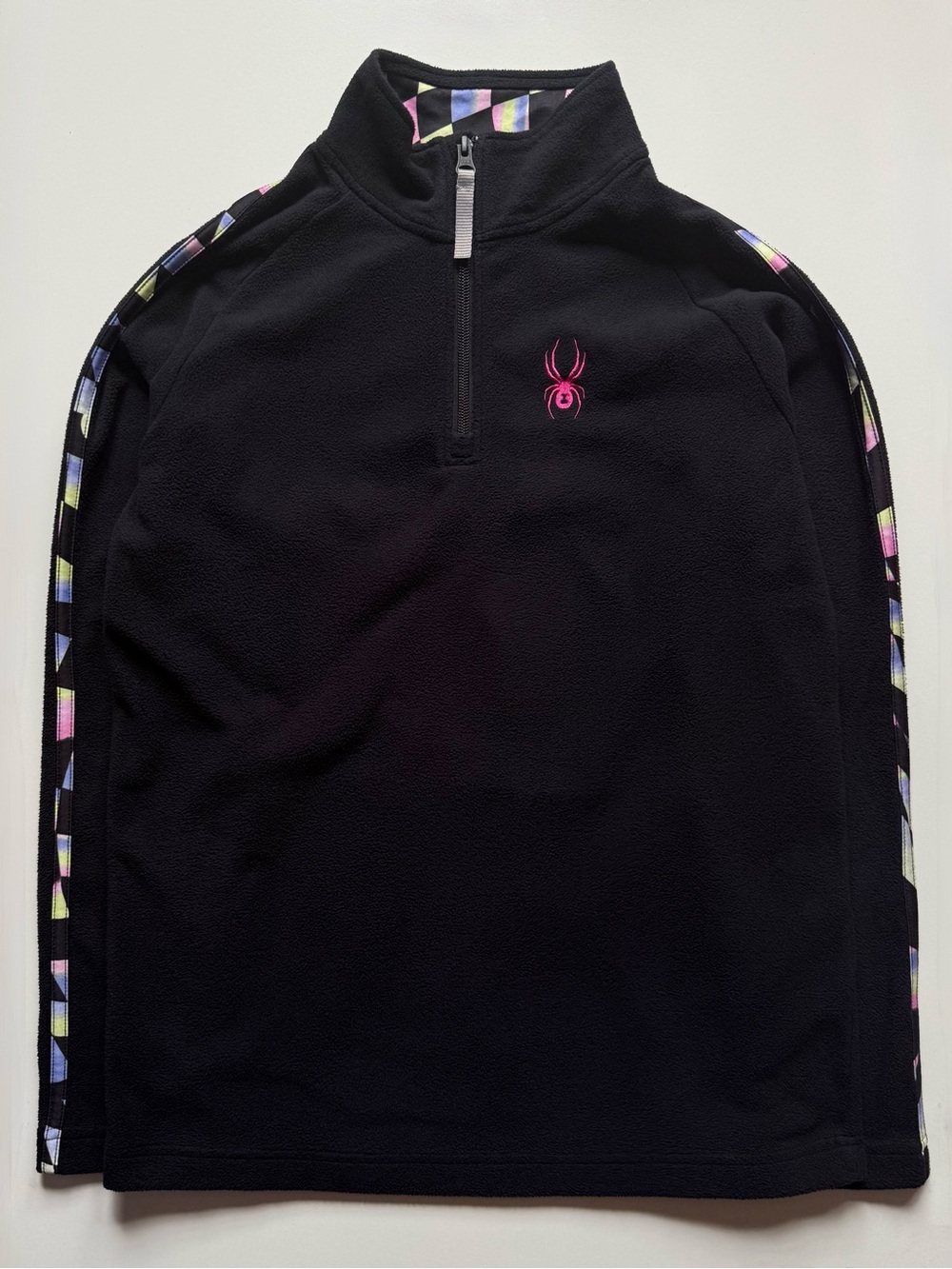 Spyder Girls Black Speed Fleece 1/2-Zip Long-Sleeve Top - Size L